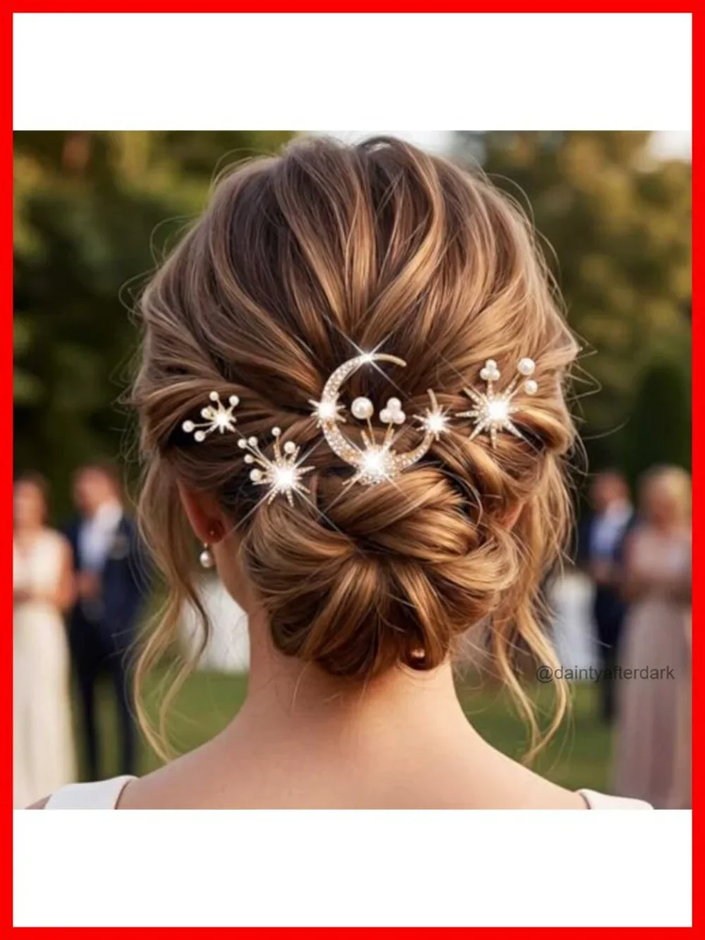 Rhinestone Star Moon Wedding Hair Pins Bridal Hair Accessories Pack of 4